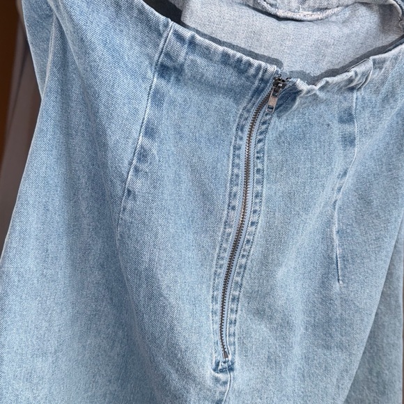 Free People “Travi” Blue Backless Halter Dress Size XL NWT boho denim halter - Picture 8 of 11